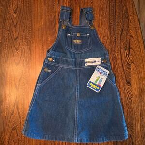 Vintage NWT OshKosh B'Gosh Whipper Snappers Denim Overall Dress RARE SZ 5 USA